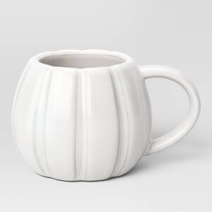 Hyde & Eek 2024 Fall Autumn stoneware white ivory pumpkin mug new